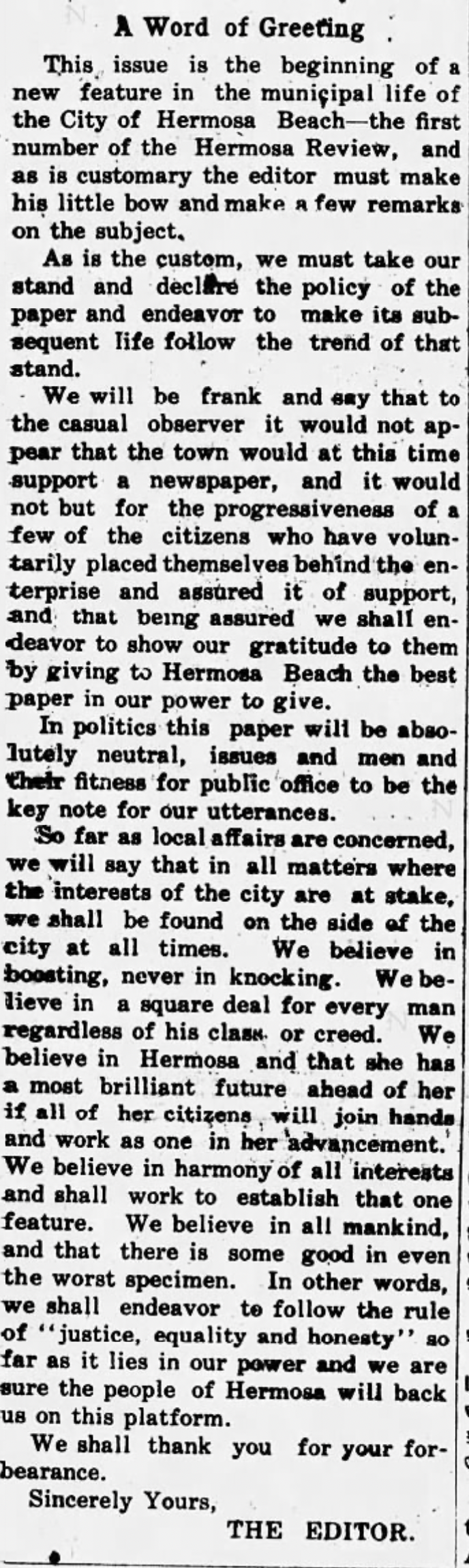 "We Believe In Hermosa"