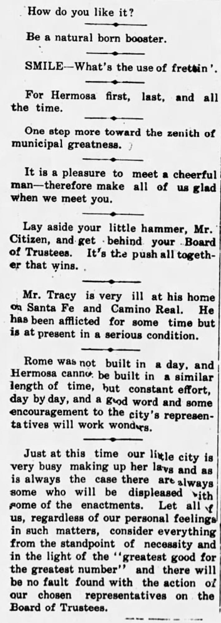 "We Believe In Hermosa"